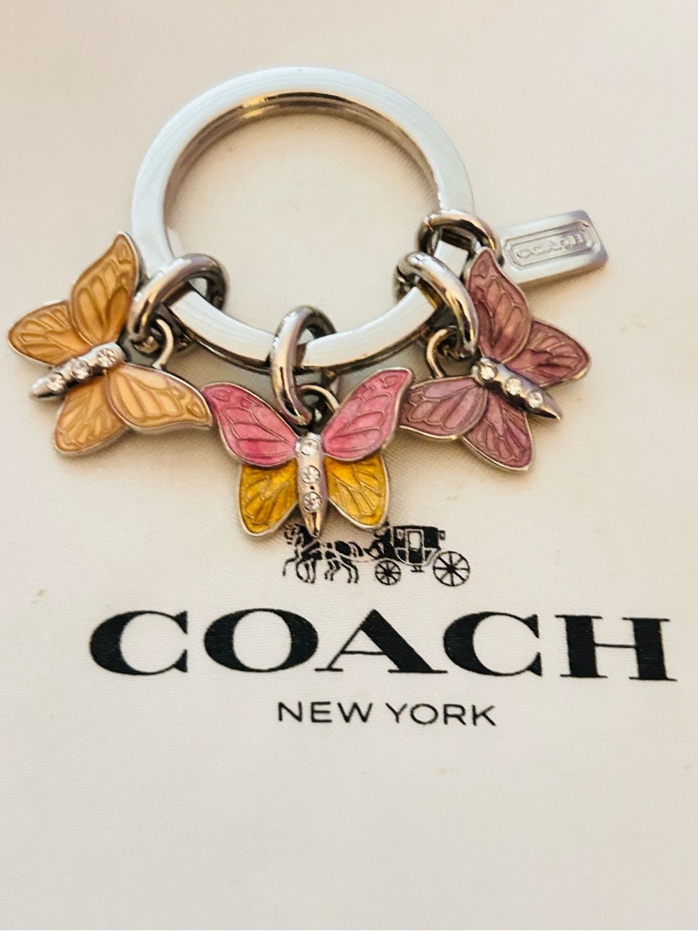 NWOT RARE Coach Y2K Butterfly Keychain/ Bag Charm - Picture 2 of 16